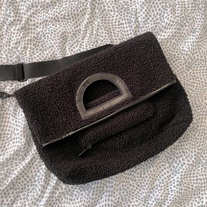 Faux Fux Messenger Bag in Black